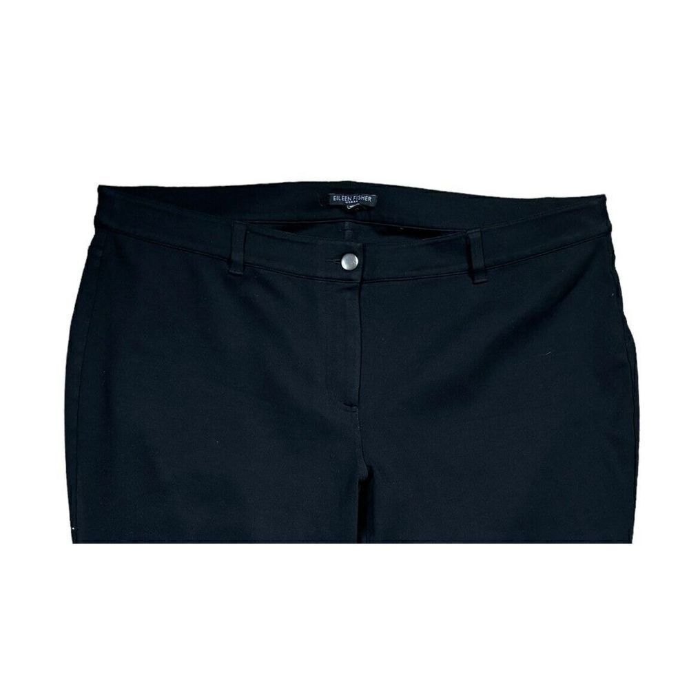 Eileen Fisher Capri Pants Size 1X Black Ankle Length Zipper Bottom Classic - Picture 4 of 11